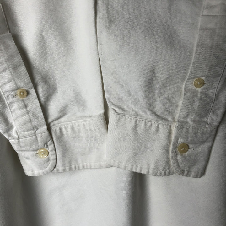 Ralph Lauren YARMOUTH long sleeve button down shirt, men's size L cotton white type Vintage Second Hand