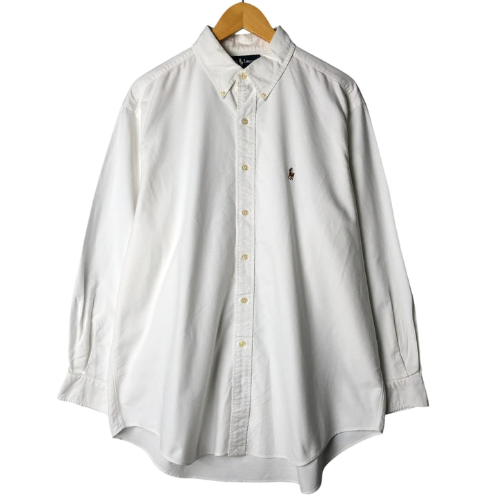Ralph Lauren YARMOUTH long sleeve button down shirt, men's XL size cotton white type Vintage Second Hand