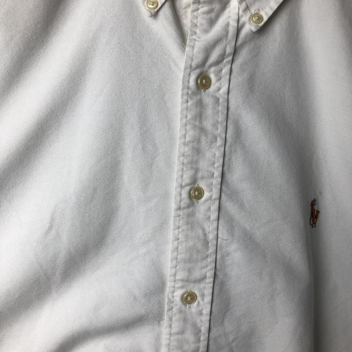 Ralph Lauren YARMOUTH long sleeve button down shirt, men's XL size cotton white type Vintage Second Hand