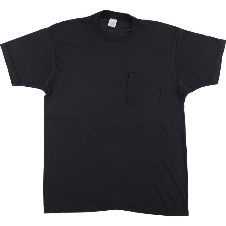Vintage 90'S Fruit of the Loom plain pocket T-shirt, men's size XL unclear black type Vintage Second Hand