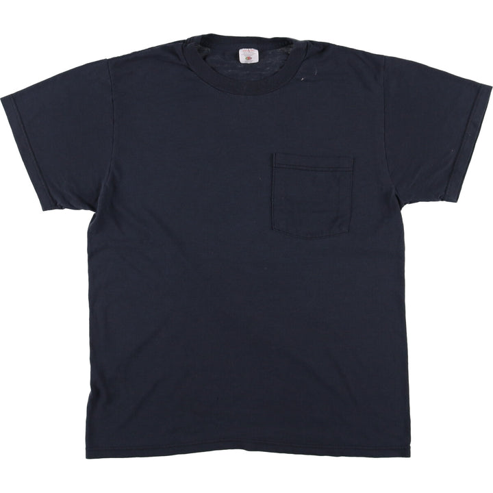Fruit of the Loom plain pocket T-shirt, men's size M unclear black type Vintage Second Hand