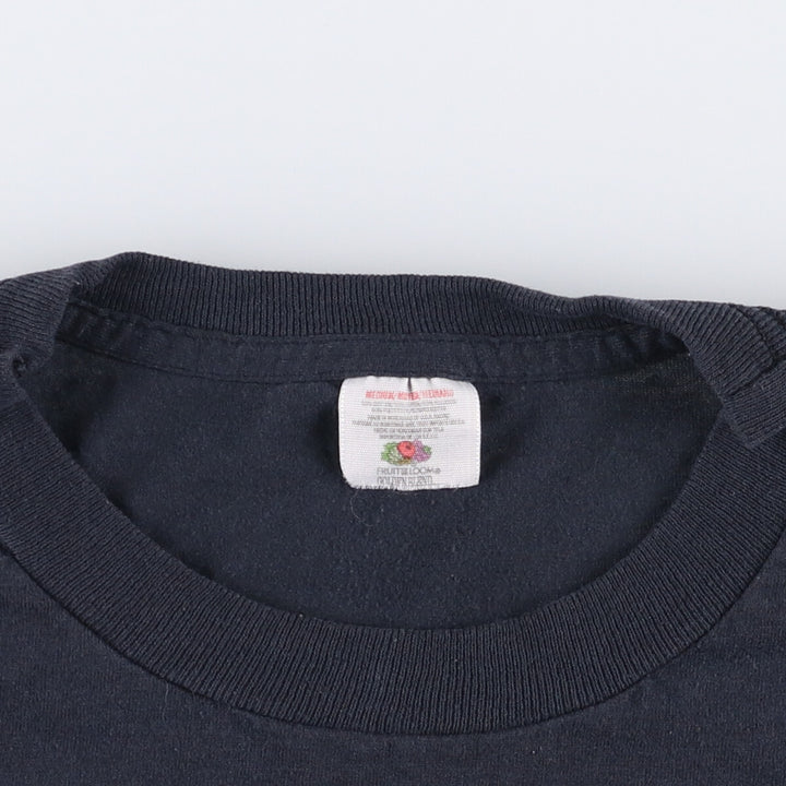 Fruit of the Loom plain pocket T-shirt, men's size M unclear black type Vintage Second Hand