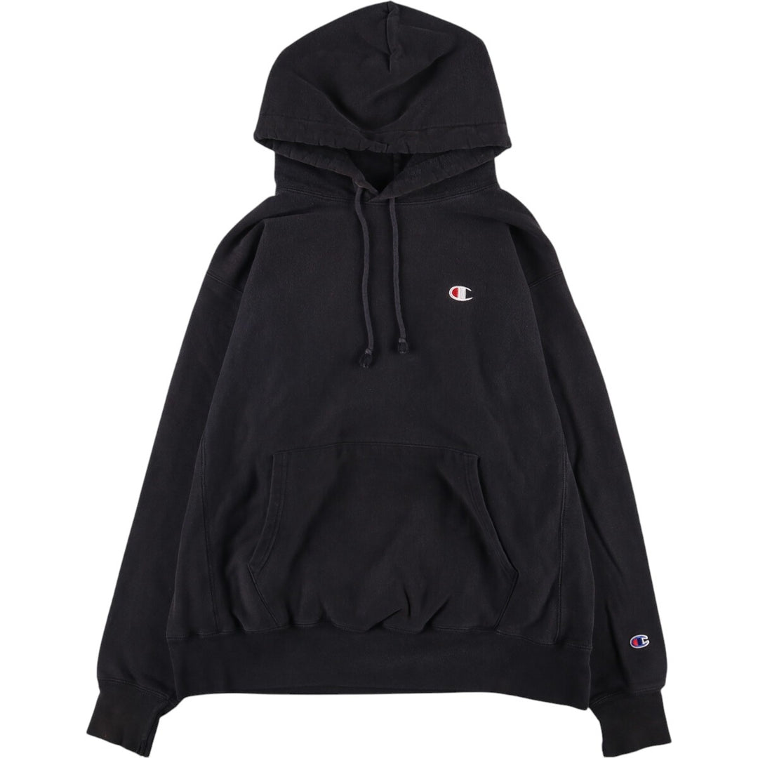 Champion REVERSE WEAVE Reverse Weave Sweat Pullover Hoodie Men's L size cotton black type Vintage Second Hand