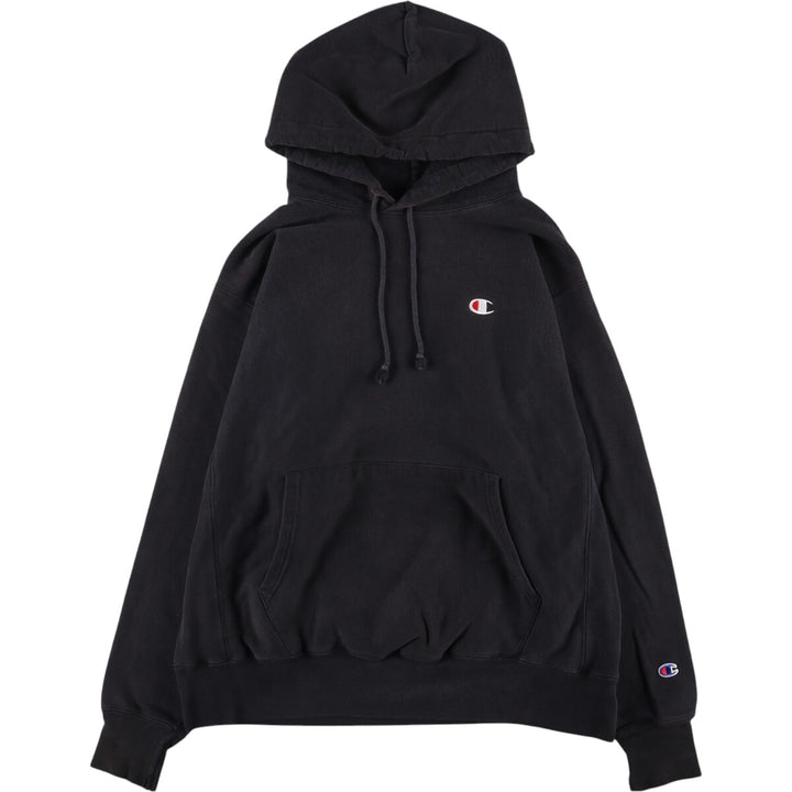 Champion REVERSE WEAVE Reverse Weave Sweat Pullover Hoodie Men's L size cotton black type Vintage Second Hand