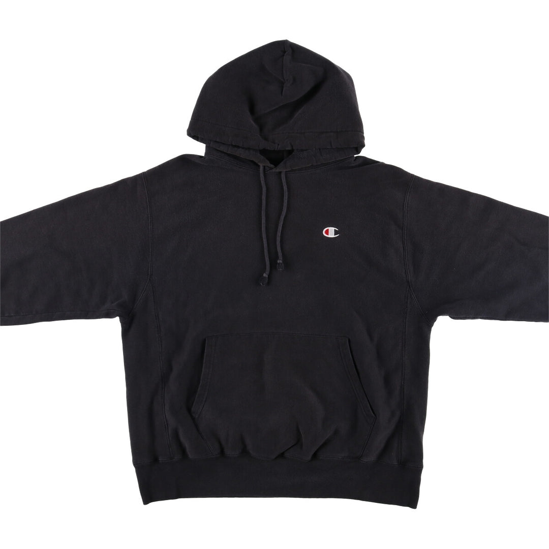 Champion REVERSE WEAVE Reverse Weave Sweat Pullover Hoodie Men's L size cotton black type Vintage Second Hand