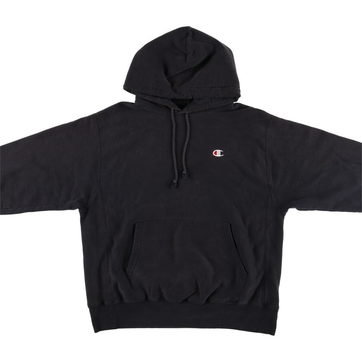 Champion REVERSE WEAVE Reverse Weave Sweat Pullover Hoodie Men's L size cotton black type Vintage Second Hand