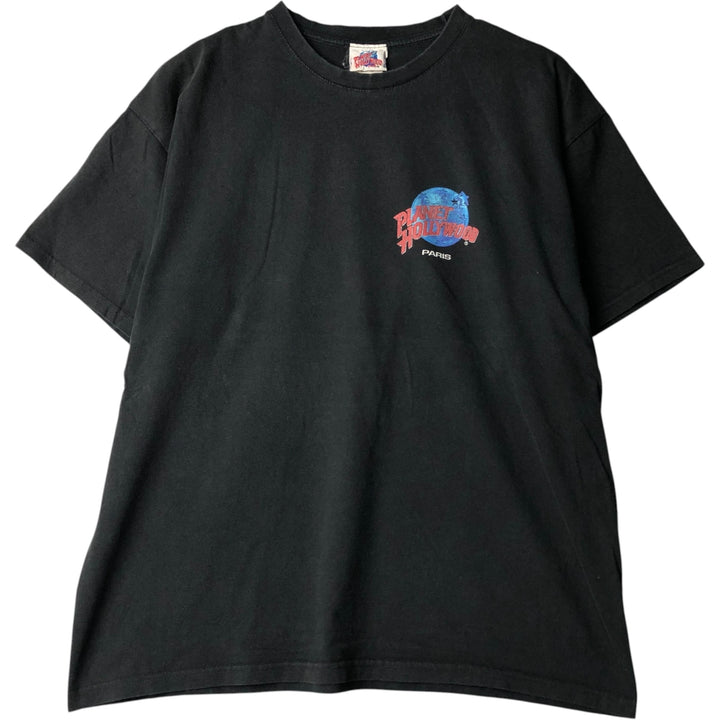 B AND C PLANET HOLLYWOOD Advertising T-shirt, Men's XL cotton black type Vintage Second Hand