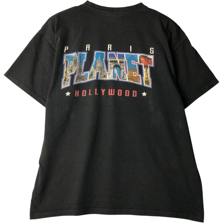 B AND C PLANET HOLLYWOOD Advertising T-shirt, Men's XL cotton black type Vintage Second Hand