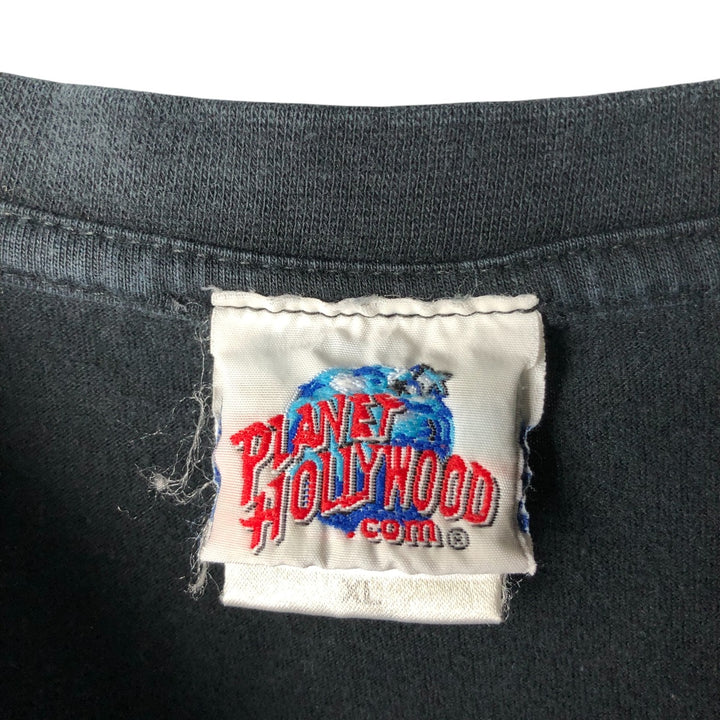 B AND C PLANET HOLLYWOOD Advertising T-shirt, Men's XL cotton black type Vintage Second Hand
