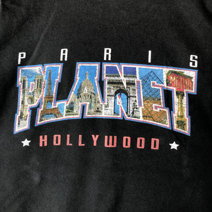 B AND C PLANET HOLLYWOOD Advertising T-shirt, Men's XL cotton black type Vintage Second Hand