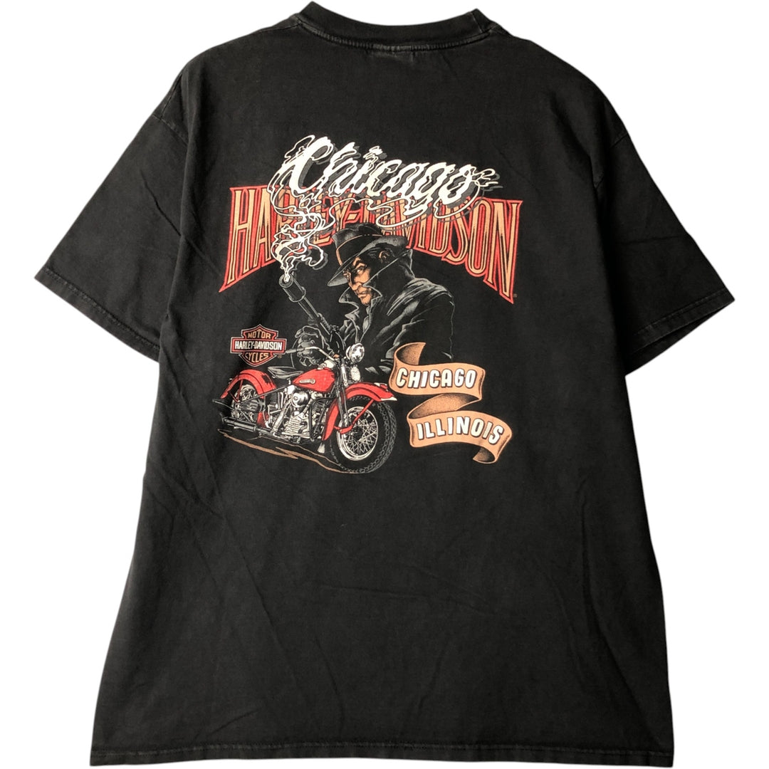 90'S Harley-Davidson Motorcycle Bike T-shirt Made in USA Men's XL Vintage cotton black type Vintage Second Hand