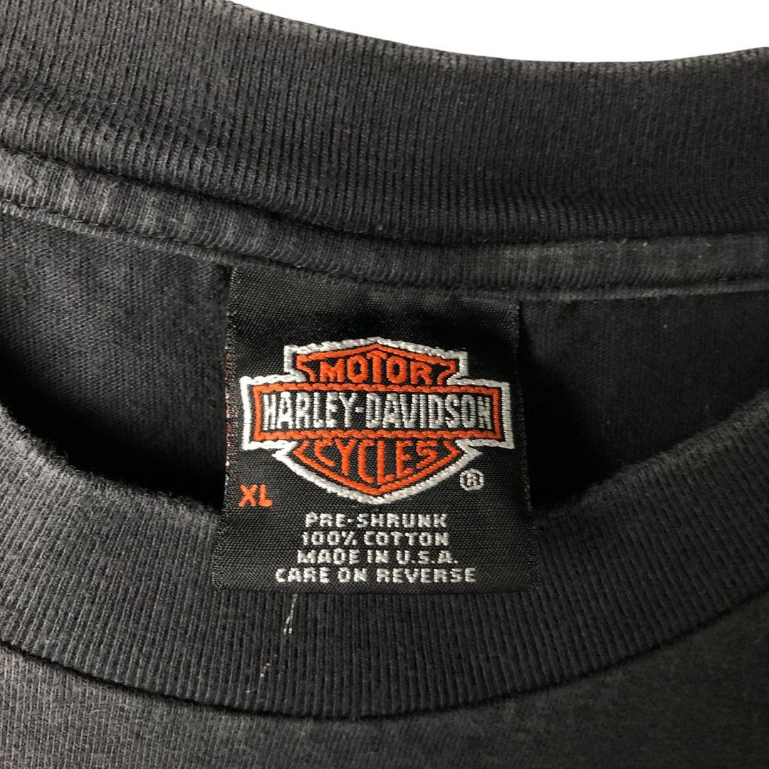 90'S Harley-Davidson Motorcycle Bike T-shirt Made in USA Men's XL Vintage cotton black type Vintage Second Hand