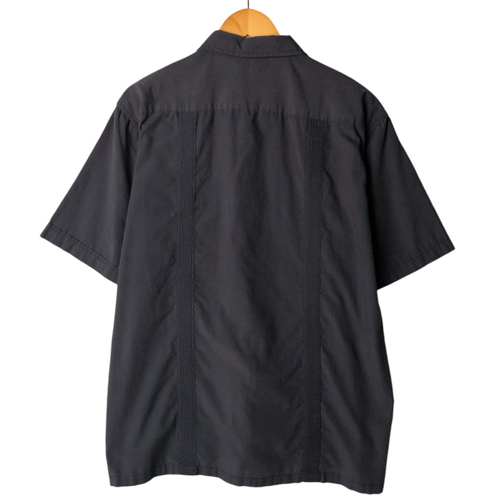 Platoon PLATOON Short Sleeve Mexican/Cuban Shirt, Men's Size L, Boxy Shirt cotton Charcoal Vintage Second Hand