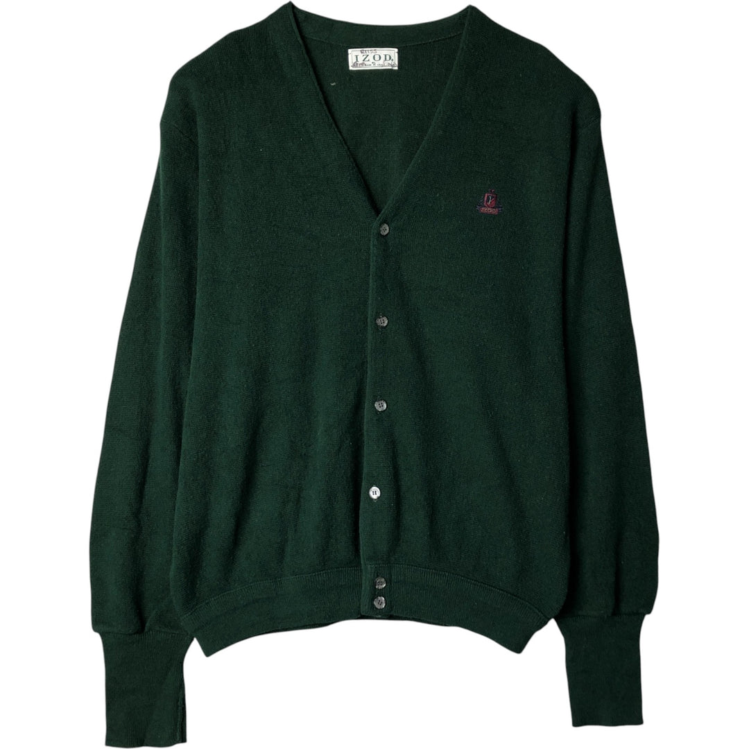 IZOD Acrylic Knit Cardigan, Made in USA, Men's XL acrylic Green type dark green Vintage Second Hand