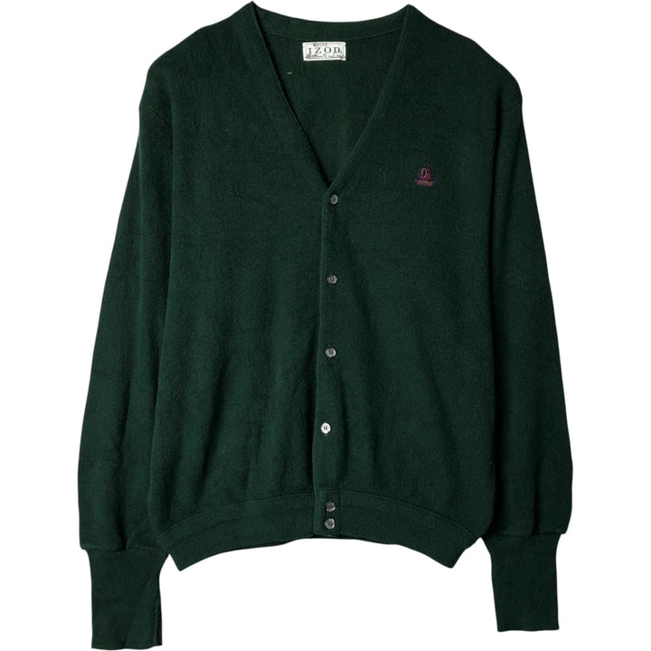 IZOD Acrylic Knit Cardigan, Made in USA, Men's XL acrylic Green type dark green Vintage Second Hand