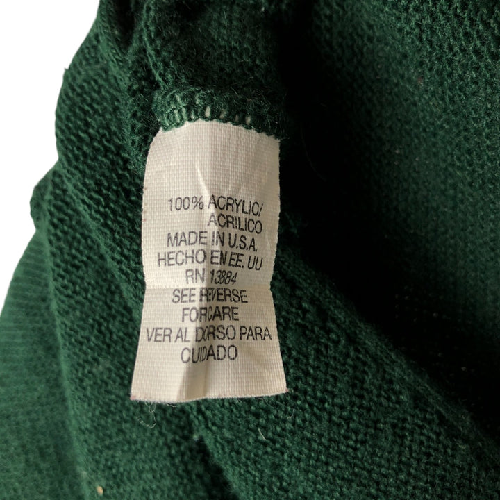 IZOD Acrylic Knit Cardigan, Made in USA, Men's XL acrylic Green type dark green Vintage Second Hand