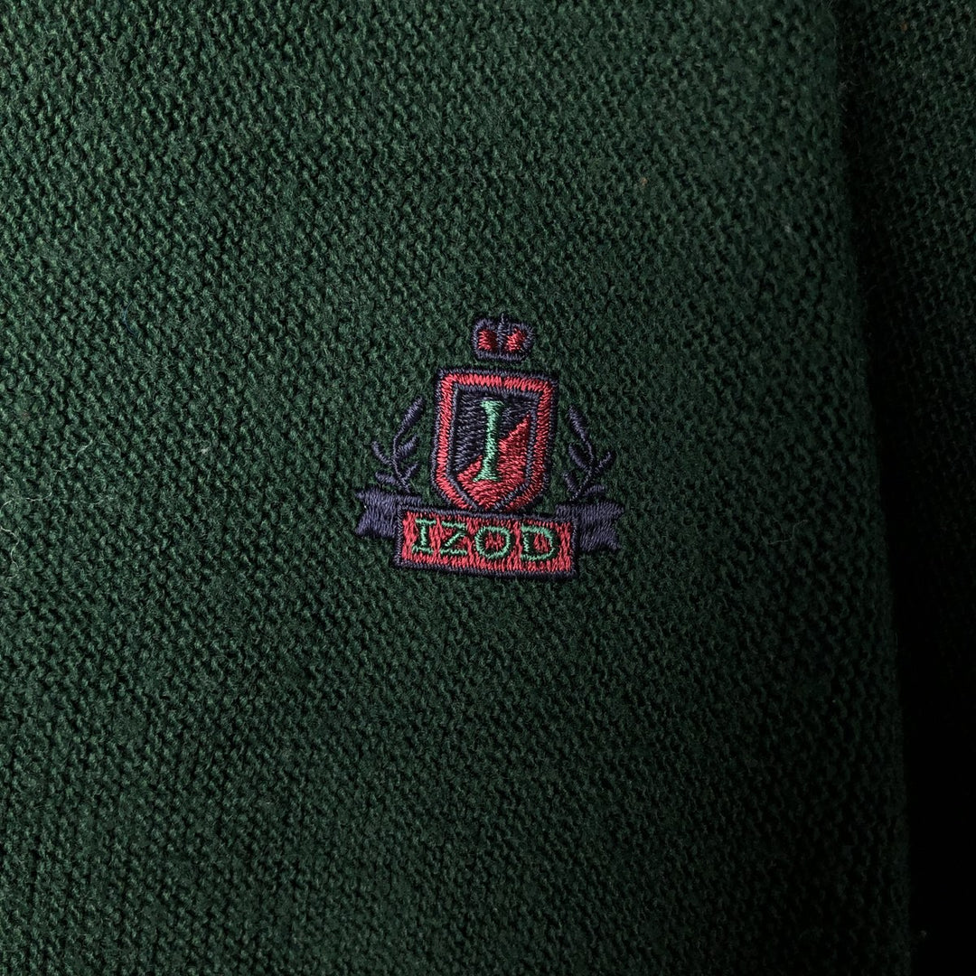 IZOD Acrylic Knit Cardigan, Made in USA, Men's XL acrylic Green type dark green Vintage Second Hand