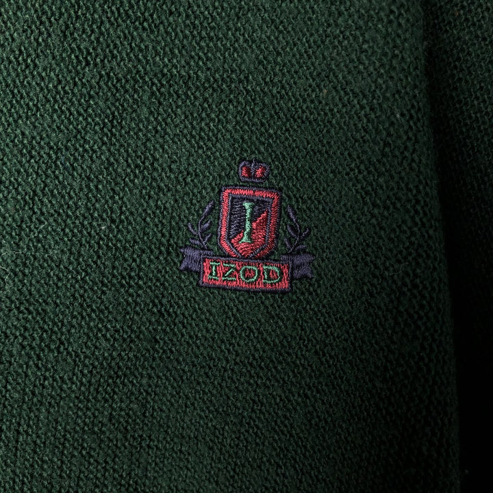 IZOD Acrylic Knit Cardigan, Made in USA, Men's XL acrylic Green type dark green Vintage Second Hand