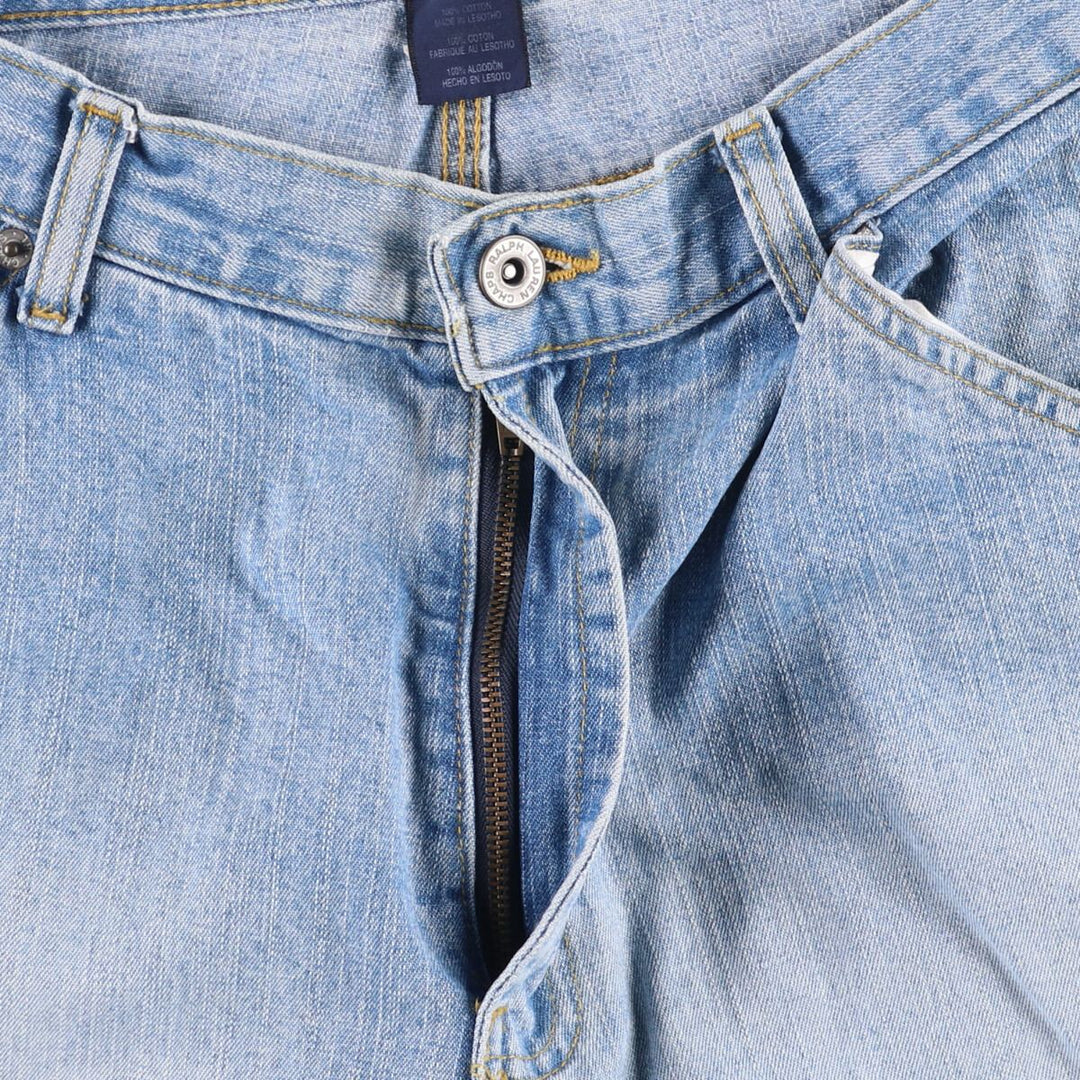 90'S Ralph Lauren CHAPS denim painter shorts, men's size W35 cotton blue type Vintage Second Hand