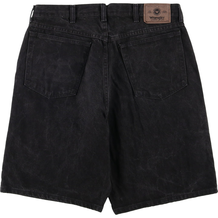 Wrangler Men's Black Denim Shorts, Size W34 cotton black type Vintage Second Hand
