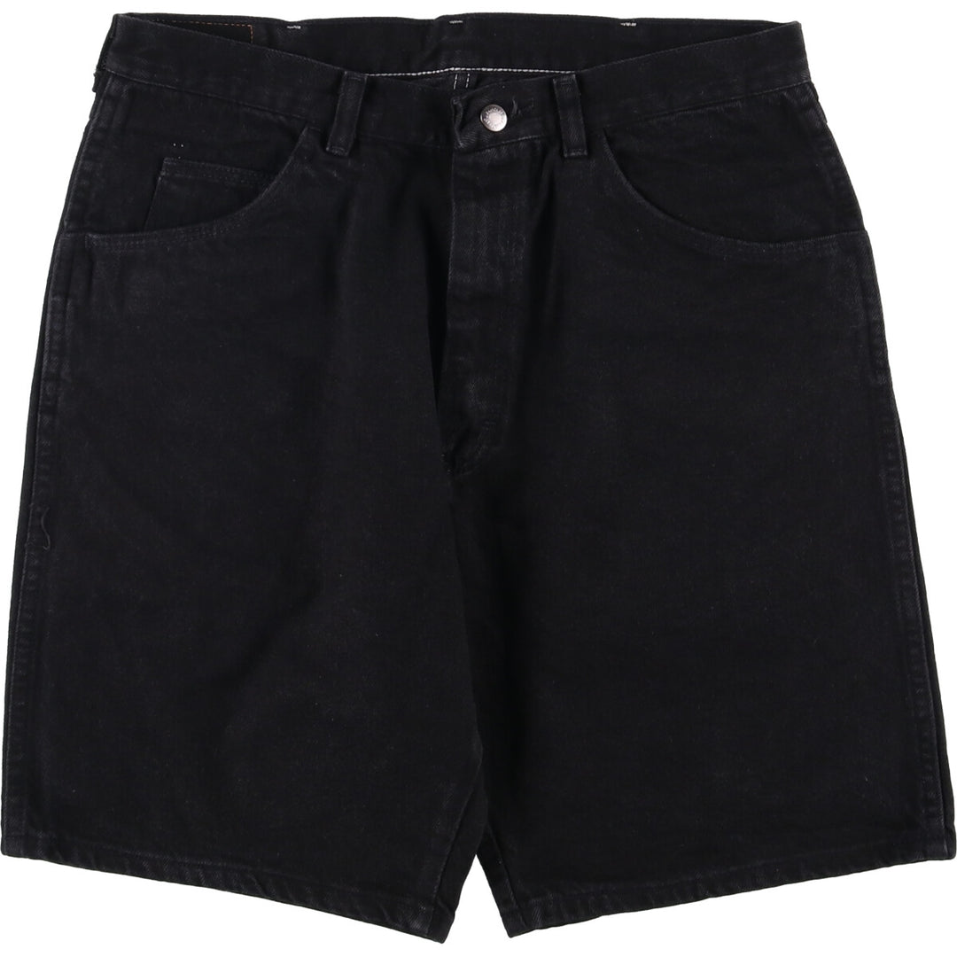 Wrangler Men's Vintage Black Denim Shorts, Size W33 cotton black type Vintage Second Hand