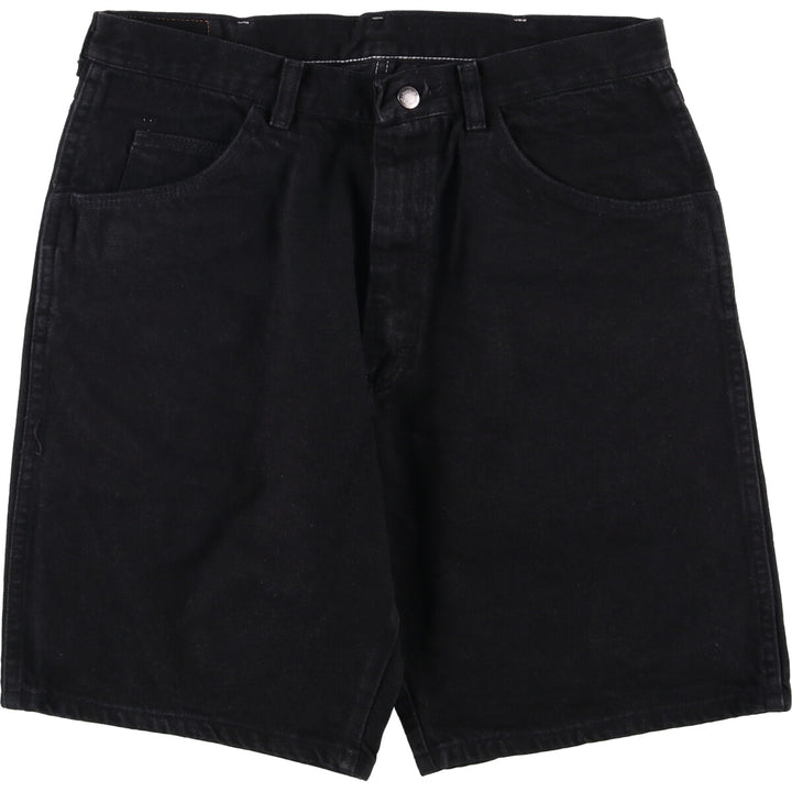 Wrangler Men's Vintage Black Denim Shorts, Size W33 cotton black type Vintage Second Hand