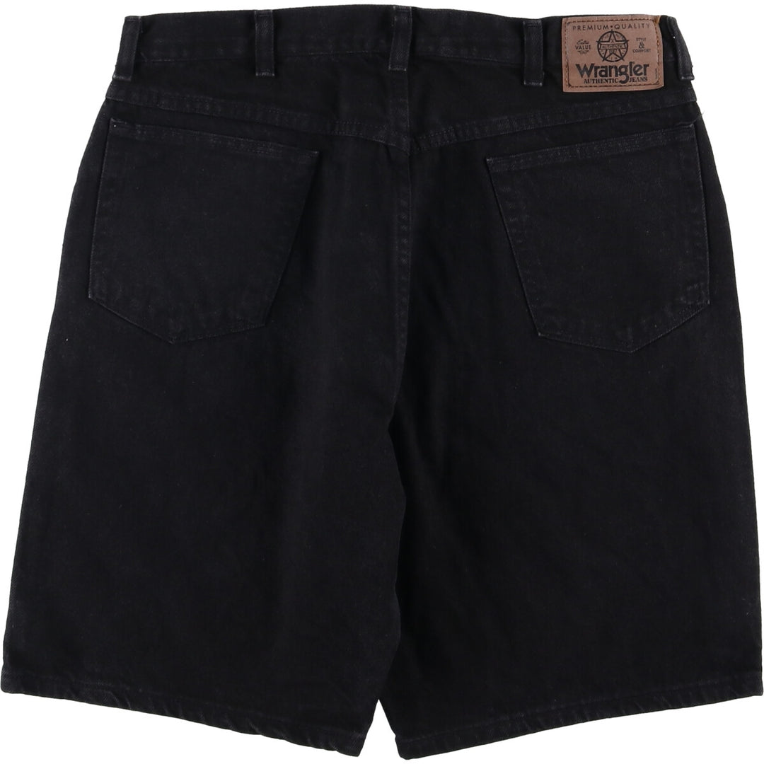 Wrangler Men's Vintage Black Denim Shorts, Size W33 cotton black type Vintage Second Hand