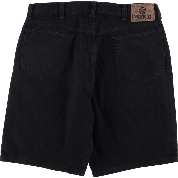 Wrangler Men's Vintage Black Denim Shorts, Size W33 cotton black type Vintage Second Hand
