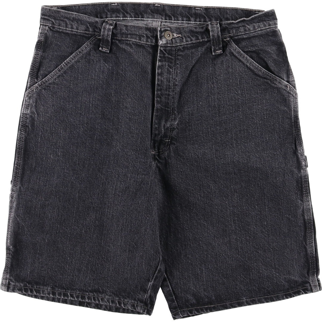 2000'S Wrangler Carpenter Black Denim Painter Shorts, Men's, Size W36 cotton black type Vintage Second Hand