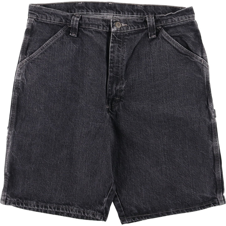 2000'S Wrangler Carpenter Black Denim Painter Shorts, Men's, Size W36 cotton black type Vintage Second Hand