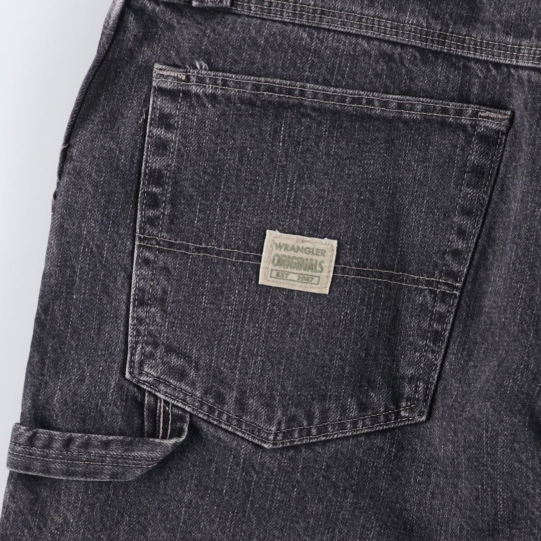 2000'S Wrangler Carpenter Black Denim Painter Shorts, Men's, Size W36 cotton black type Vintage Second Hand