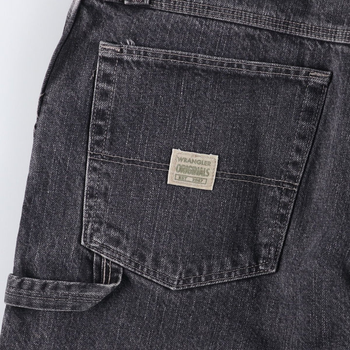 2000'S Wrangler Carpenter Black Denim Painter Shorts, Men's, Size W36 cotton black type Vintage Second Hand