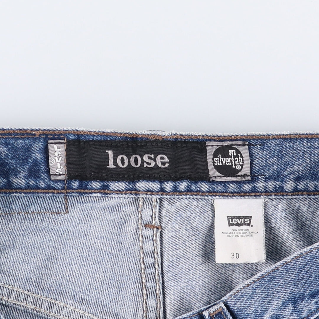 90'S Levi's Silver Tab Loose Denim Shorts/Jorts Men's Size W30 Vintage cotton blue type Vintage Second Hand