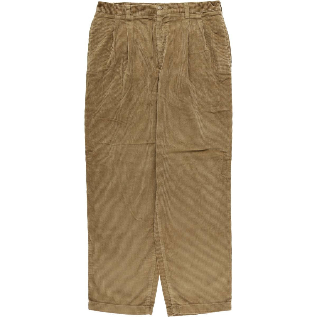 Craft & Barrow CROFT & BARROW Two-pleat Corduroy Pants, Men's, Size W34 cotton beige type brown Vintage Second Hand