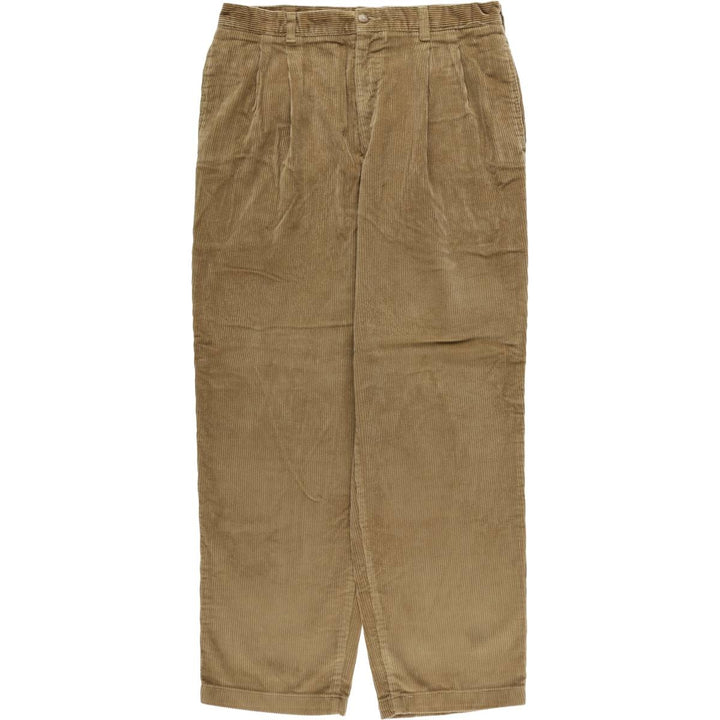 Craft & Barrow CROFT & BARROW Two-pleat Corduroy Pants, Men's, Size W34 cotton beige type brown Vintage Second Hand