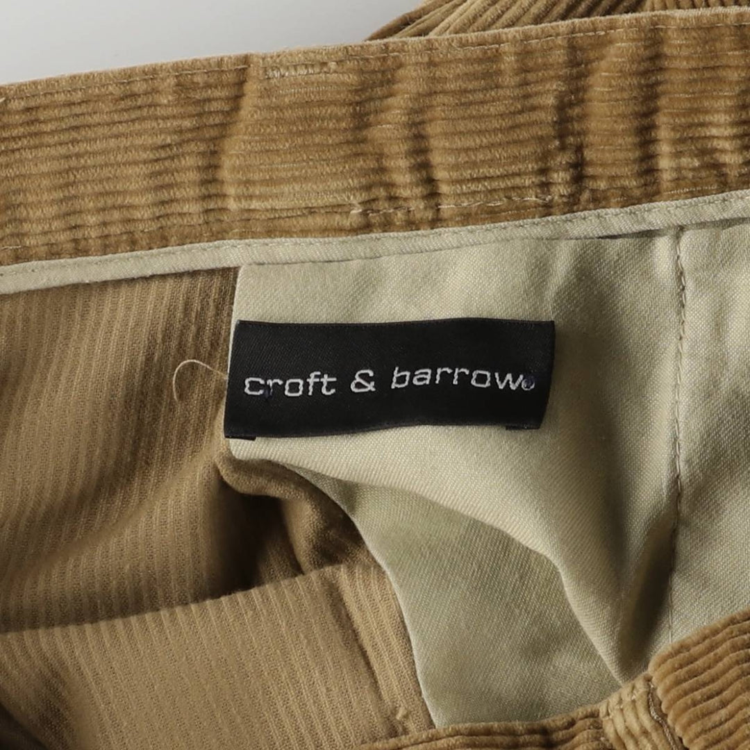 Craft & Barrow CROFT & BARROW Two-pleat Corduroy Pants, Men's, Size W34 cotton beige type brown Vintage Second Hand