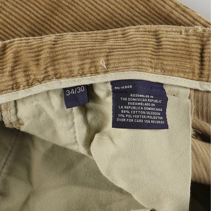 Craft & Barrow CROFT & BARROW Two-pleat Corduroy Pants, Men's, Size W34 cotton beige type brown Vintage Second Hand