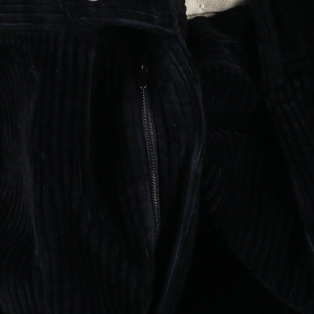 Paul Stuart wide-ribbed two-pleat corduroy pants, men's size W34, vintage unclear navy blue type Vintage Second Hand