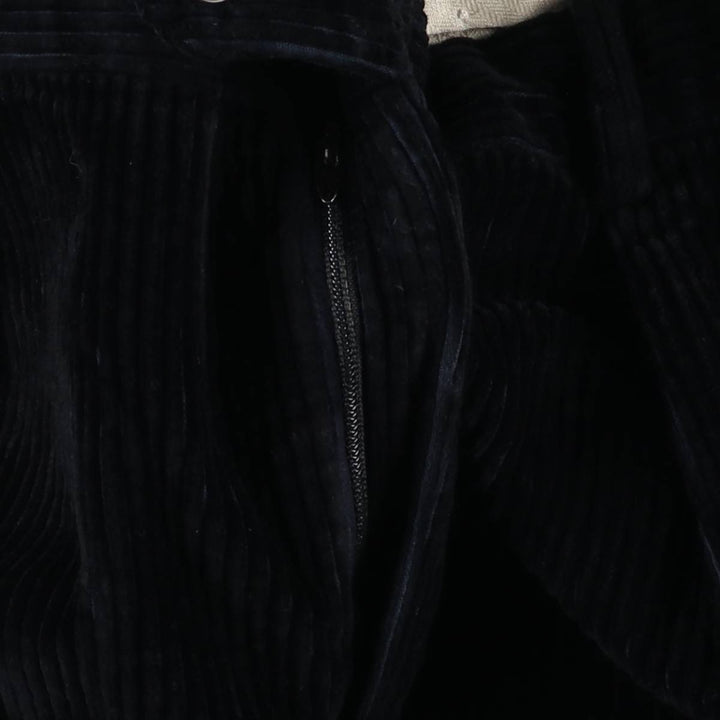 Paul Stuart wide-ribbed two-pleat corduroy pants, men's size W34, vintage unclear navy blue type Vintage Second Hand
