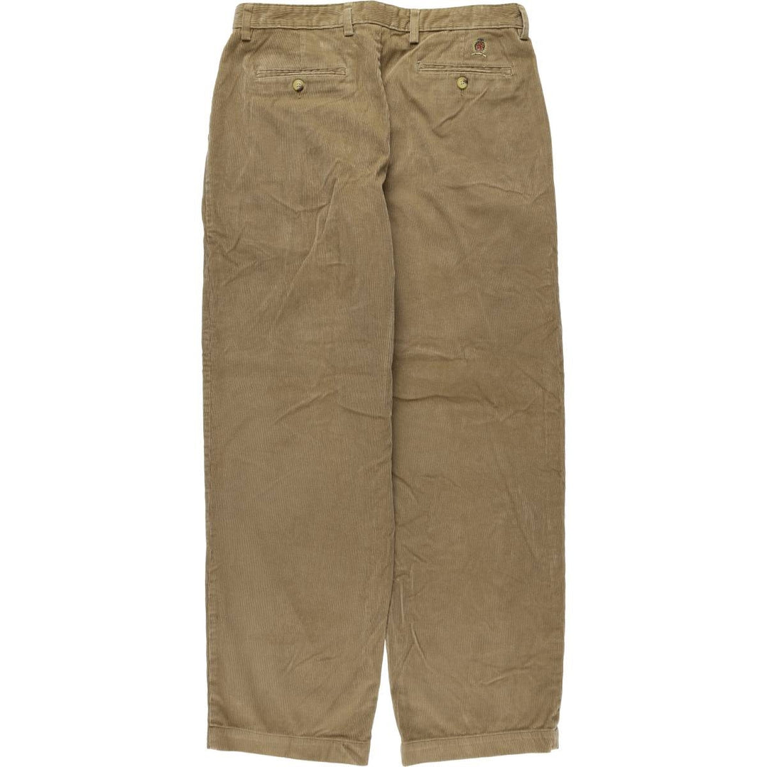 Vintage 90'S Tommy Hilfiger men's wide-wale corduroy pants, size W34. cotton Beige type Vintage Second Hand