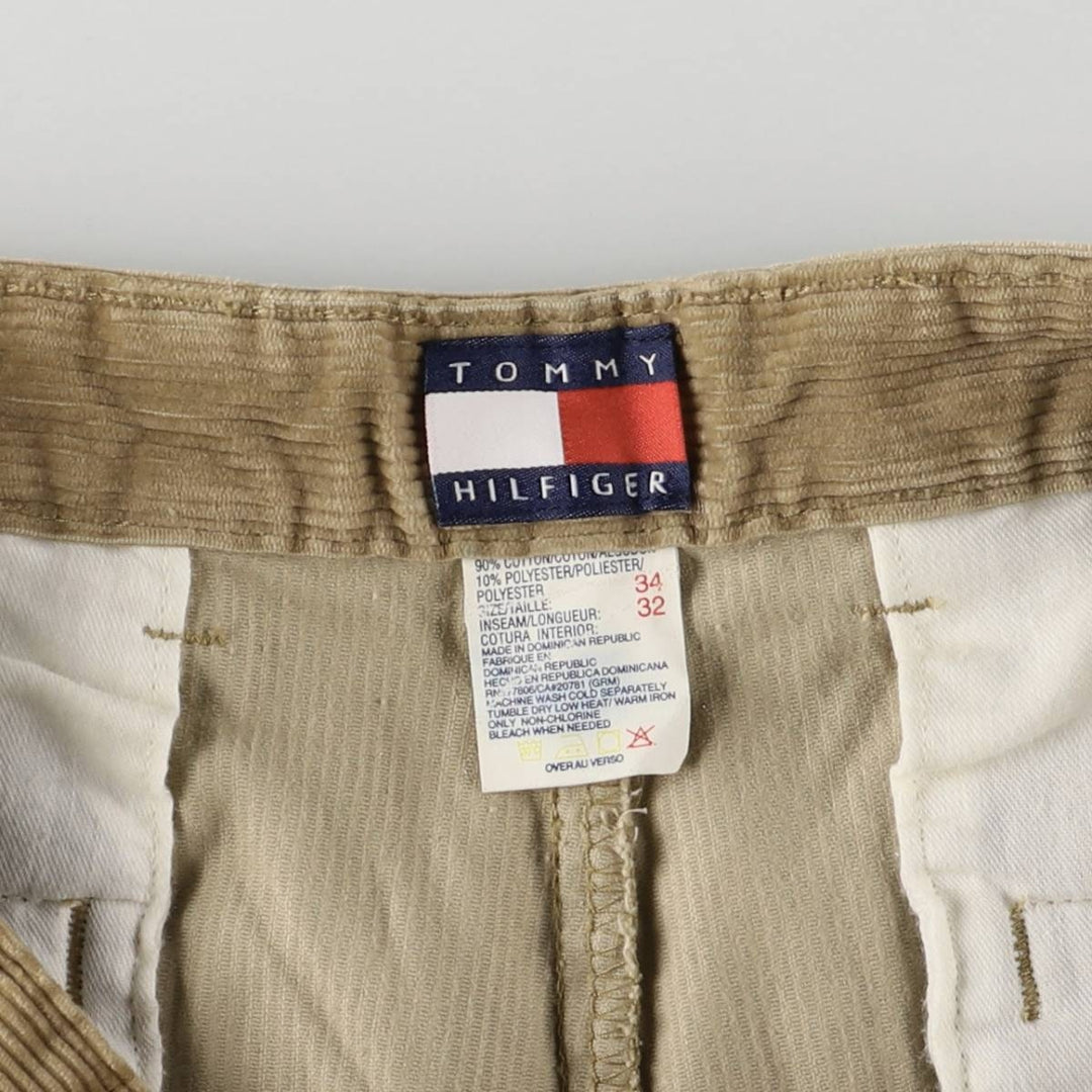 Vintage 90'S Tommy Hilfiger men's wide-wale corduroy pants, size W34. cotton Beige type Vintage Second Hand