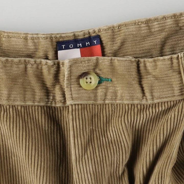 Vintage 90'S Tommy Hilfiger men's wide-wale corduroy pants, size W34. cotton Beige type Vintage Second Hand