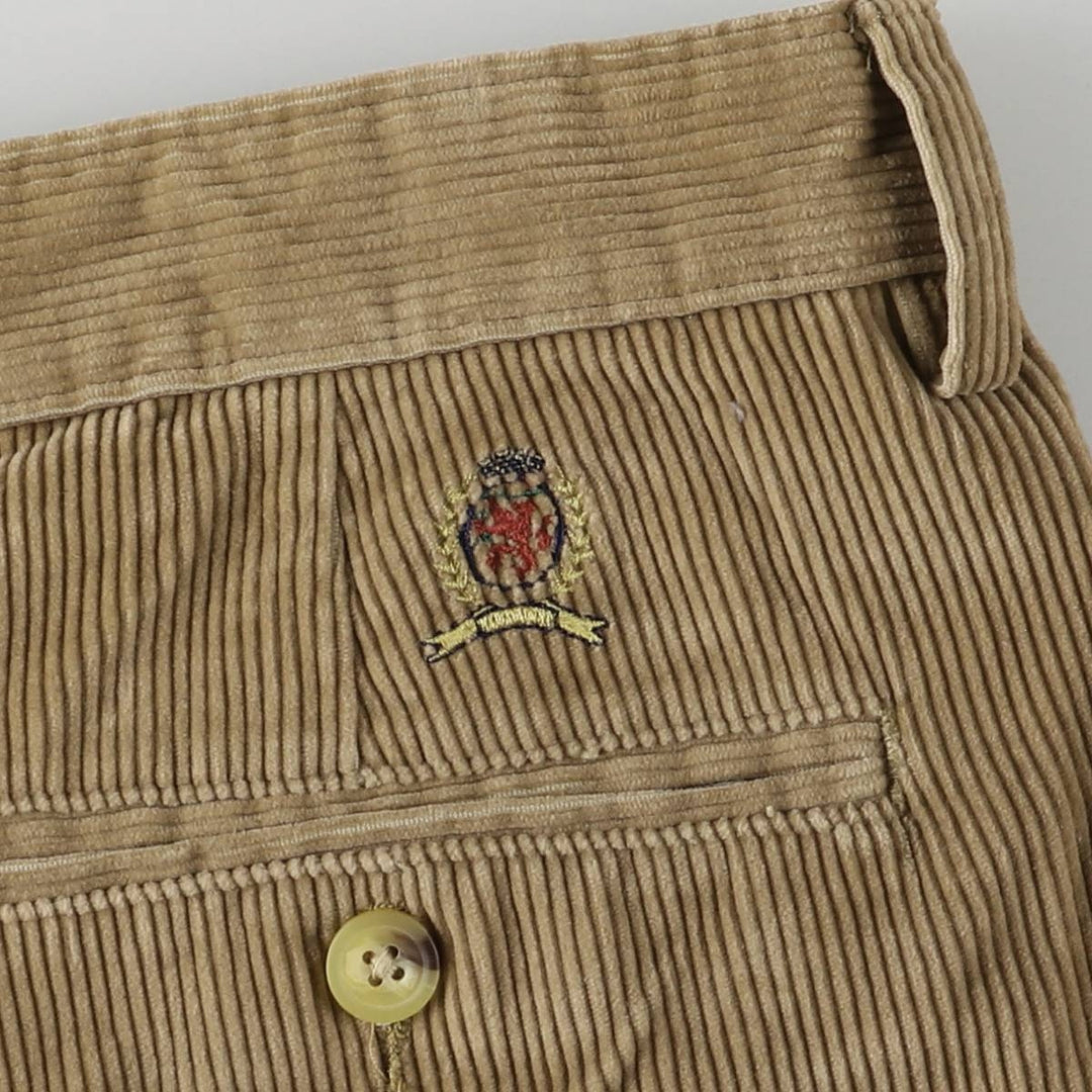 Vintage 90'S Tommy Hilfiger men's wide-wale corduroy pants, size W34. cotton Beige type Vintage Second Hand