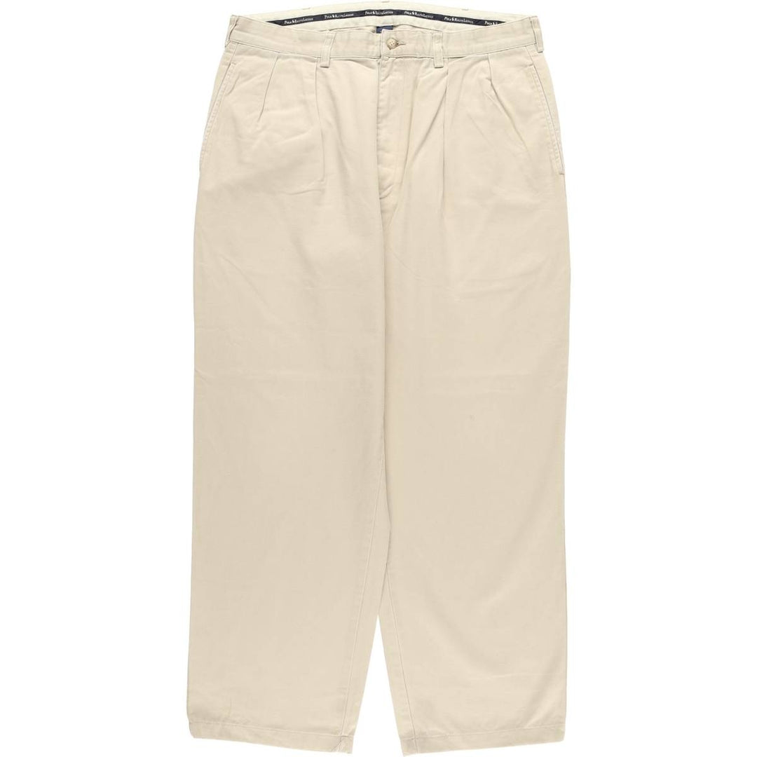 Ralph Lauren Polo Ralph Lauren Two-pleat Chino Pants Men's Size W36 cotton Beige type Vintage Second Hand