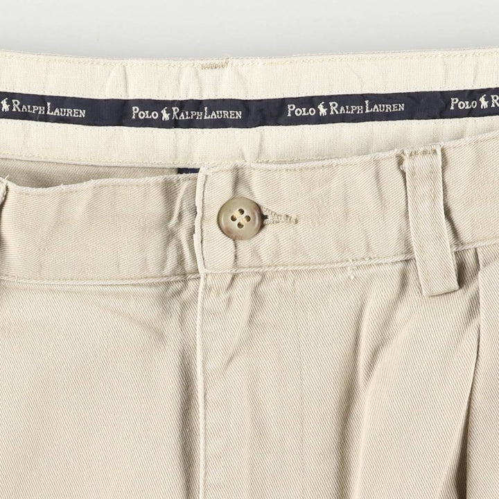 Ralph Lauren Polo Ralph Lauren Two-pleat Chino Pants Men's Size W36 cotton Beige type Vintage Second Hand
