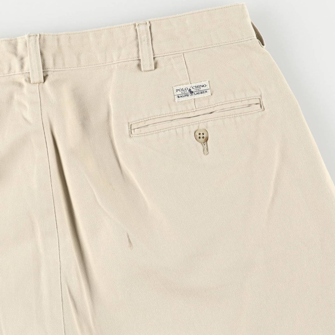 Ralph Lauren Polo Ralph Lauren Two-pleat Chino Pants Men's Size W36 cotton Beige type Vintage Second Hand