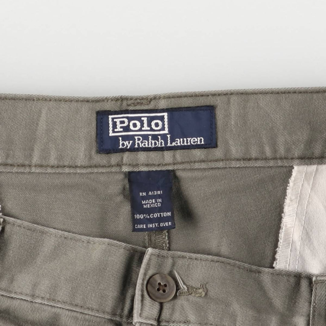 Ralph Lauren POLO by Ralph Lauren Two-pleat Chino Pants for Men, W34 equivalent cotton Khaki type Vintage Second Hand