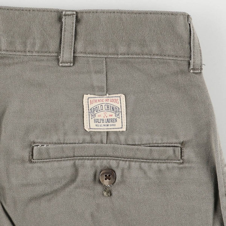 Ralph Lauren POLO by Ralph Lauren Two-pleat Chino Pants for Men, W34 equivalent cotton Khaki type Vintage Second Hand