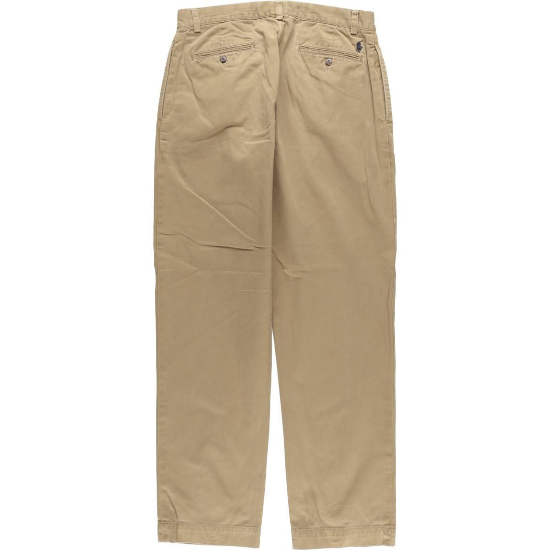 Ralph Lauren POLO by Ralph Lauren ETHAN PANT, two-pleat chino pants, men's size W35 cotton Beige type Vintage Second Hand