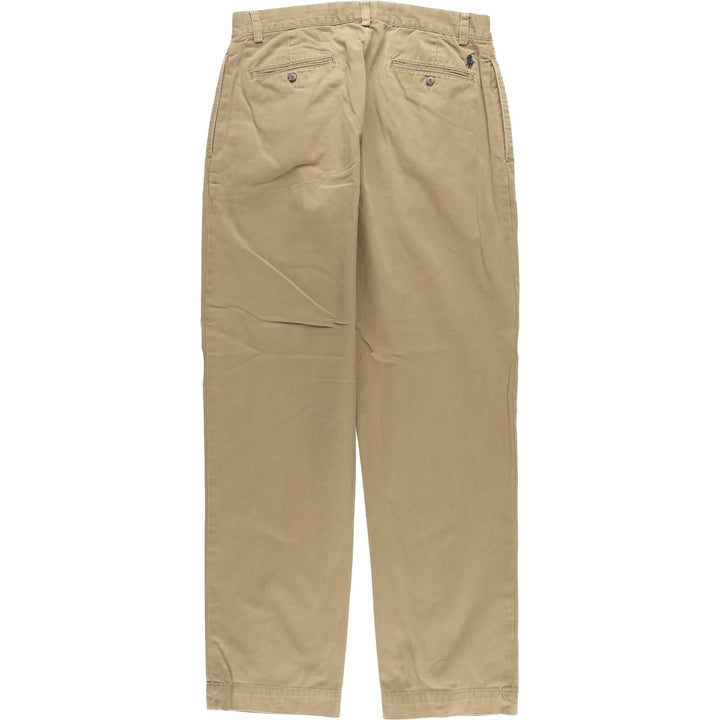 Ralph Lauren POLO by Ralph Lauren ETHAN PANT, two-pleat chino pants, men's size W35 cotton Beige type Vintage Second Hand
